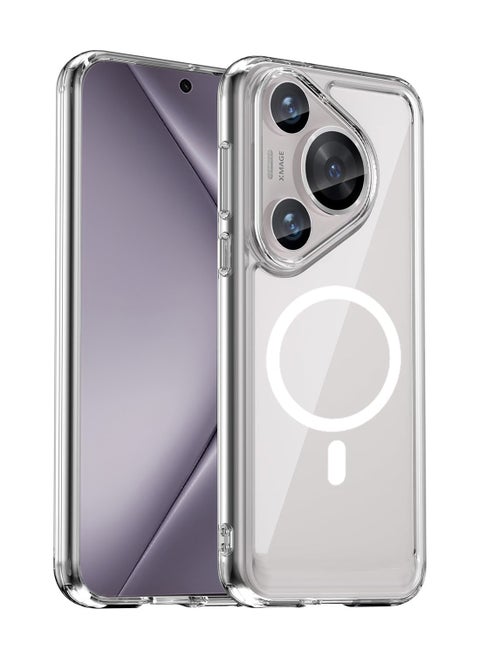 Huawei Pura 70 Clear Case with MagSafe – Slim, Anti-Yellowing Cover with Camera Lens Protection, Magnetic Holder Compatible