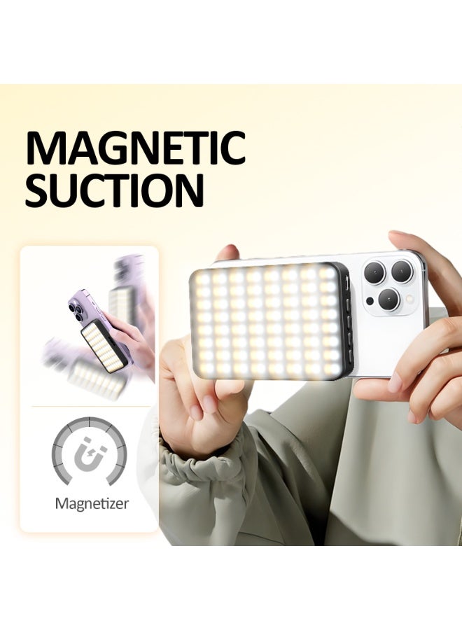 Kingone 128 LED Cell Phone Light with Soft Diffuser and Stand, Rechargeable Magnetic Selfie Light for iPhone, Clip-On Phone Video Light, 3000k-6500K Adjustable Lighting  for Video Recording, TikTok, Zoom, Makeup, Content Creator Lighting - Image 2