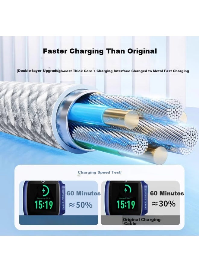 Ten Flashes Tenflash Little Genius Charging Cable Woven Charger Universal Z11/Z10/Z9/Youth Edition/Z8/Z7S/Z7/Z6P/Z6S/Z6D Little Genius Kids Smartwatch Charger Fast Charging - Image 4
