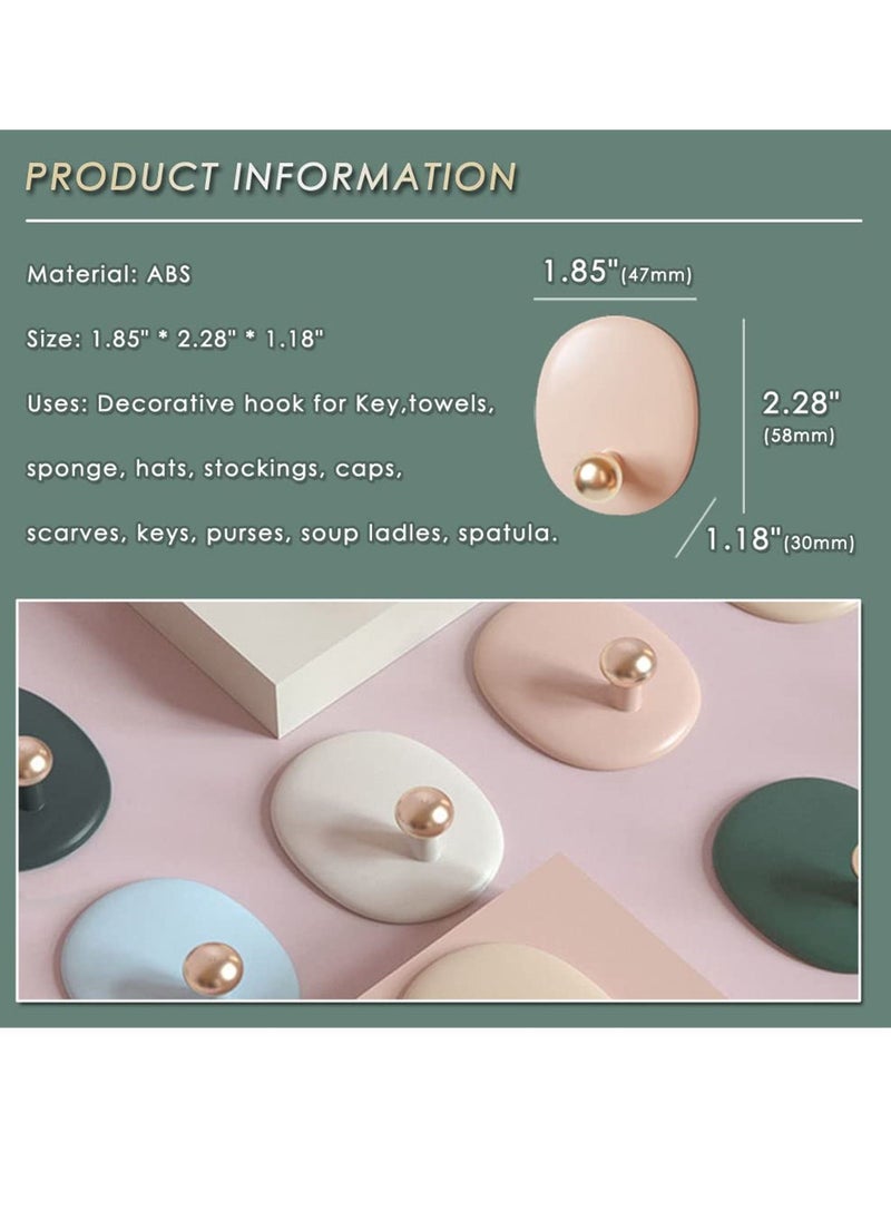 Y&D - Self Adhesive Wall Hooks for Hanging Keys Towels Purses Hats Caps Scarves, Decorative Hook, Sticky - Image 1