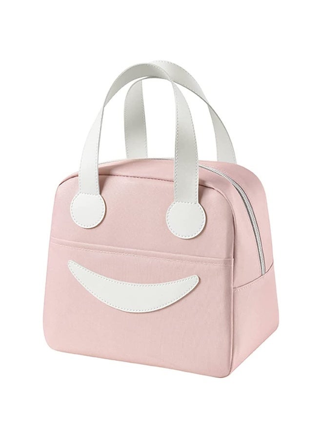 توشيونيكس حقيبة غداء معزولة - بتصميم وجه مبتسم - حقيبة أكسفورد حرارية مانعة للتسرب بمقبض جلدي - حجرة رئيسية واحدة وجيب خارجي - للمكتب والمدرسة والعمل والسفر والوجبات الخفيفة - قابلة لإعادة الاستخدام وخفيفة الوزن - مقاس 23.5 × 14 × 20.5 سم - سعة 6.5 لتر - Image 1
