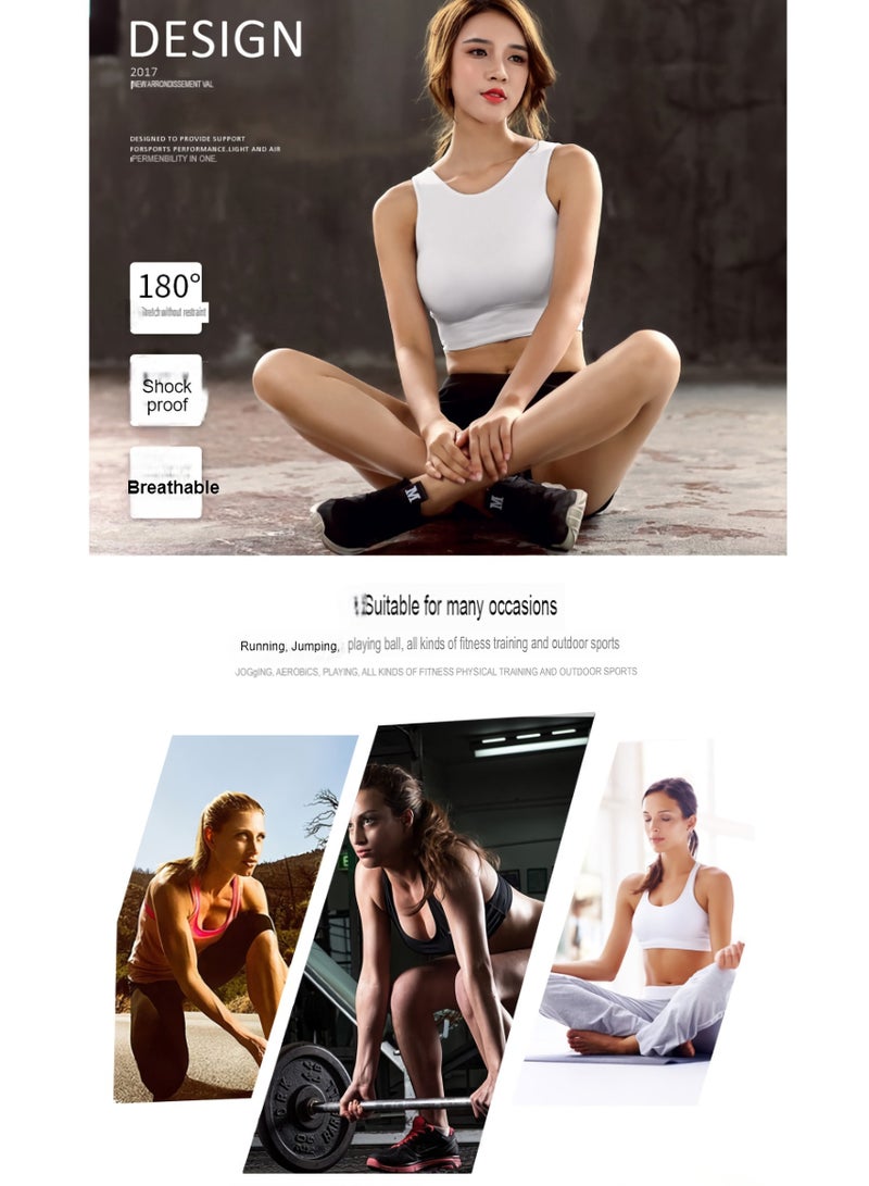 AROAQ Full Coverage Longline Sports Bra, Shockproof Fitness Yoga Running Sports Bra,  Seamless Quick-drying Medium Impact Push Up Tank Top For Yoga Gym Workout, (Size S, White) - Image 2