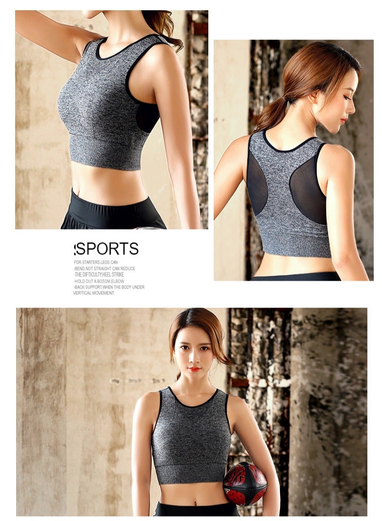 AROAQ Full Coverage Longline Sports Bra, Shockproof Fitness Yoga Running Sports Bra,  Seamless Quick-drying Medium Impact Push Up Tank Top For Yoga Gym Workout, (Size S, White) - Image 3