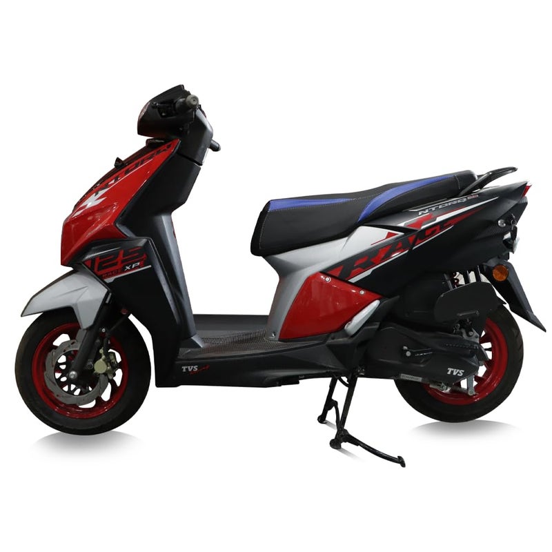 TVS Bike Seat Cover NTORQ for Sweat Free Comfortable Riding |Absorbs Micro-Shocks and Road Jerks | Heat Protection | Nylon | Black-Blue - Image 4