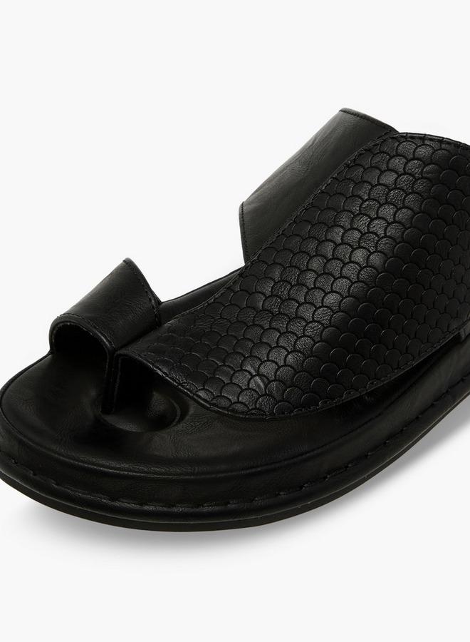 Al Waha Men Textured Arabic Sandals - Image 4