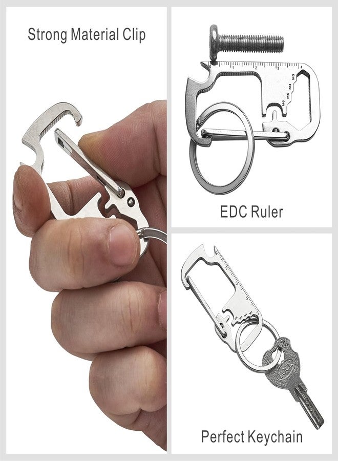 NOOPEL Carabiner Keychain Clip, Multifunctional Key Chain Heavy Duty Car Keychain Organizer Stainless Steel Multitool for Men and Women - Image 5