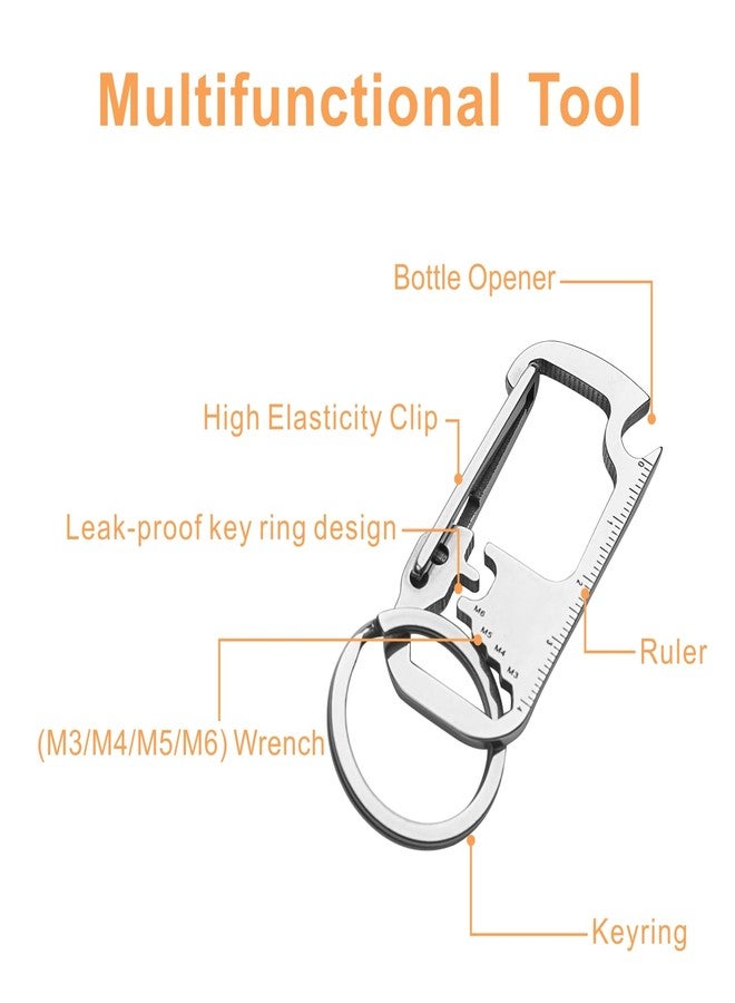 NOOPEL Carabiner Keychain Clip, Multifunctional Key Chain Heavy Duty Car Keychain Organizer Stainless Steel Multitool for Men and Women - Image 3
