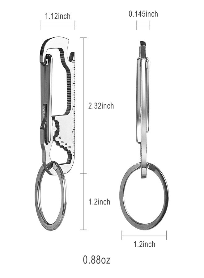 NOOPEL Carabiner Keychain Clip, Multifunctional Key Chain Heavy Duty Car Keychain Organizer Stainless Steel Multitool for Men and Women - Image 2