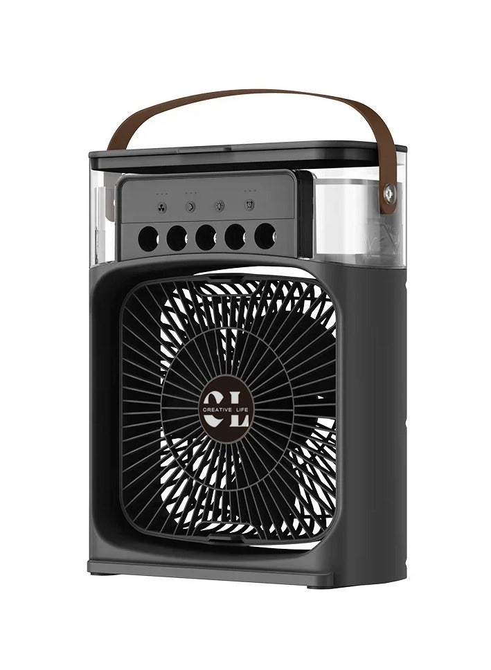 CREATIVE LIFE Desktop Spray Mist Fan Air Conditioners Work With USB Cable Electric Fan LED Water Mist Fan 3 In 1 Air Humidifier For Home  - Image 1