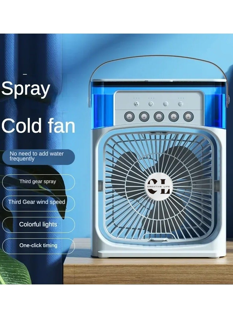 CREATIVE LIFE Desktop Spray Mist Fan Air Conditioners Work With USB Cable Electric Fan LED Water Mist Fan 3 In 1 Air Humidifier For Home  - Image 2