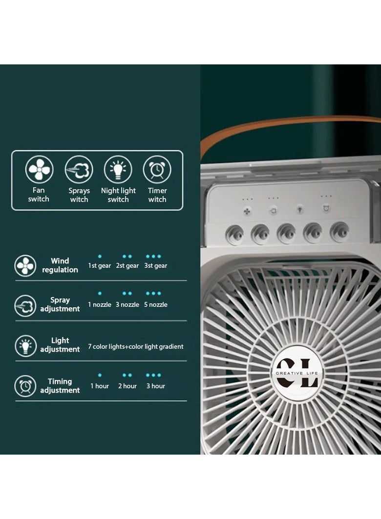 CREATIVE LIFE Desktop Spray Mist Fan Air Conditioners Work With USB Cable Electric Fan LED Water Mist Fan 3 In 1 Air Humidifier For Home  - Image 4