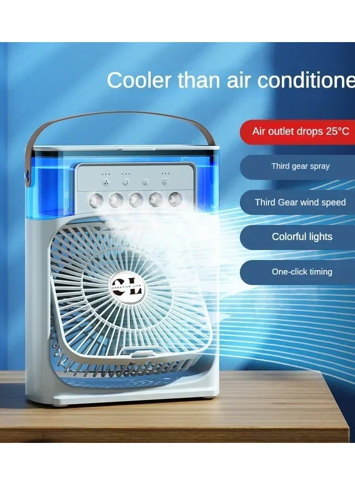 CREATIVE LIFE Desktop Spray Mist Fan Air Conditioners Work With USB Cable Electric Fan LED Water Mist Fan 3 In 1 Air Humidifier For Home  - Image 3