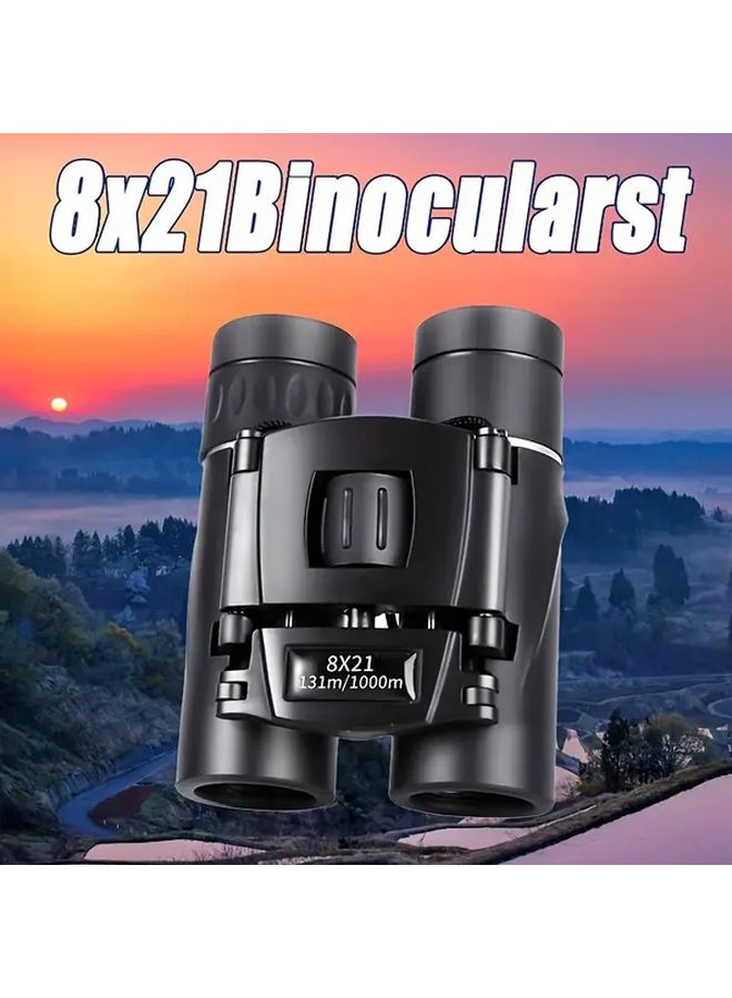 منظار أسود بتكبير 8x مع عدسة 21mm عالية الدقة، محمول وقابل للطي للاستخدام في الهواء الطلق - Image 4