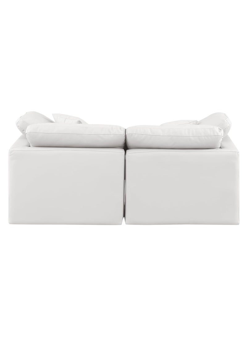 Karnak Nora Plush Collection - Modular L-Sectional Sofa (2 Seaters) Cream - Image 4
