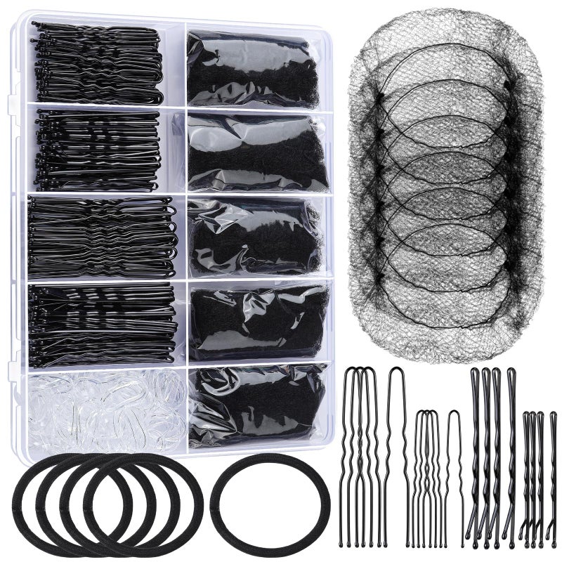 YGDZ Ballet Bun Kit for Kids, Hair Nets for Dance Buns, Bobby Pins Black, Dance Hair Accessories for Girls, Women, Dance Competitions Must Haves, Dance Stuff Black - Image 1