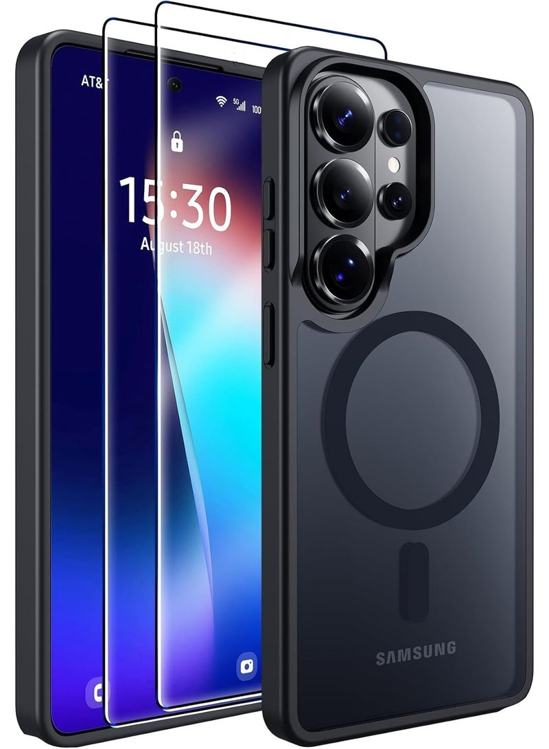 CHEROSIN 3 in 1 Samsung Galaxy S26 Ultra 5G Protection Pack - 1 Magnetic Translucent Anti-Fingerprints Phone Case Cover & 2 Screen Protector Tempered Glass, 360 Degree Full Body Protection for Samsung Galaxy S26 Ultra 5G - Image 1