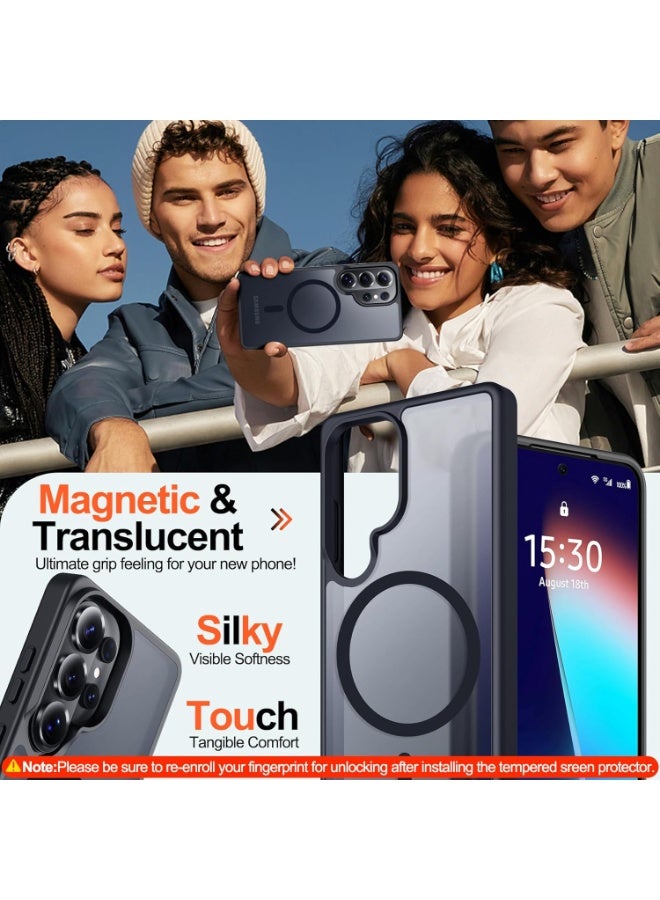 CHEROSIN 3 in 1 Samsung Galaxy S26 Ultra 5G Protection Pack - 1 Magnetic Translucent Anti-Fingerprints Phone Case Cover & 2 Screen Protector Tempered Glass, 360 Degree Full Body Protection for Samsung Galaxy S26 Ultra 5G - Image 4
