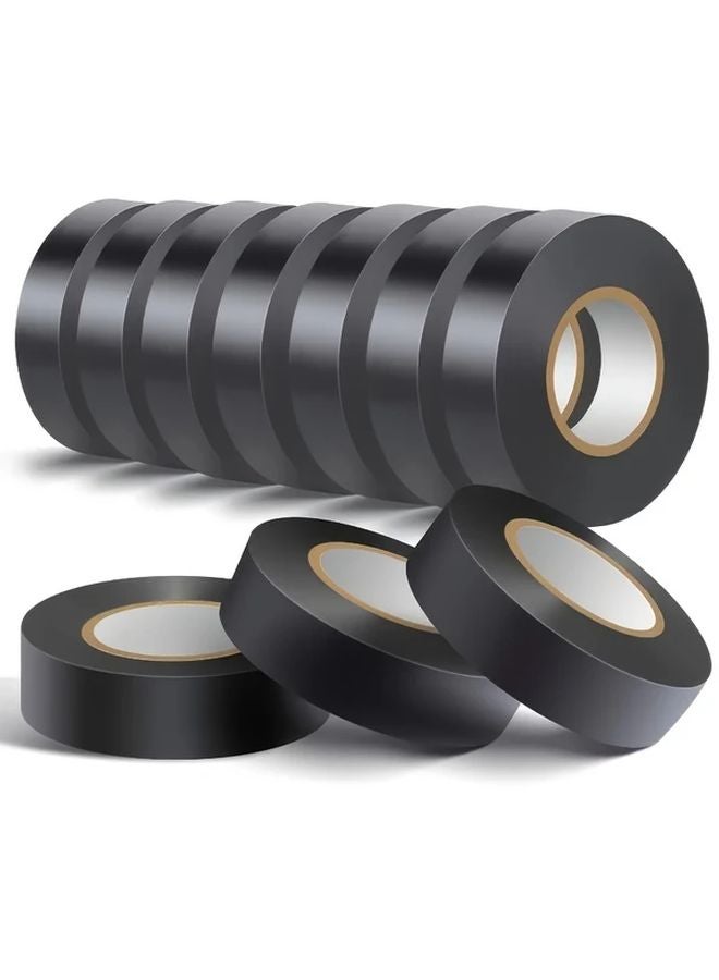 10 Pcs Black Electrical Tape High Temperature Resistance Flame Retardant Waterproof - Image 3