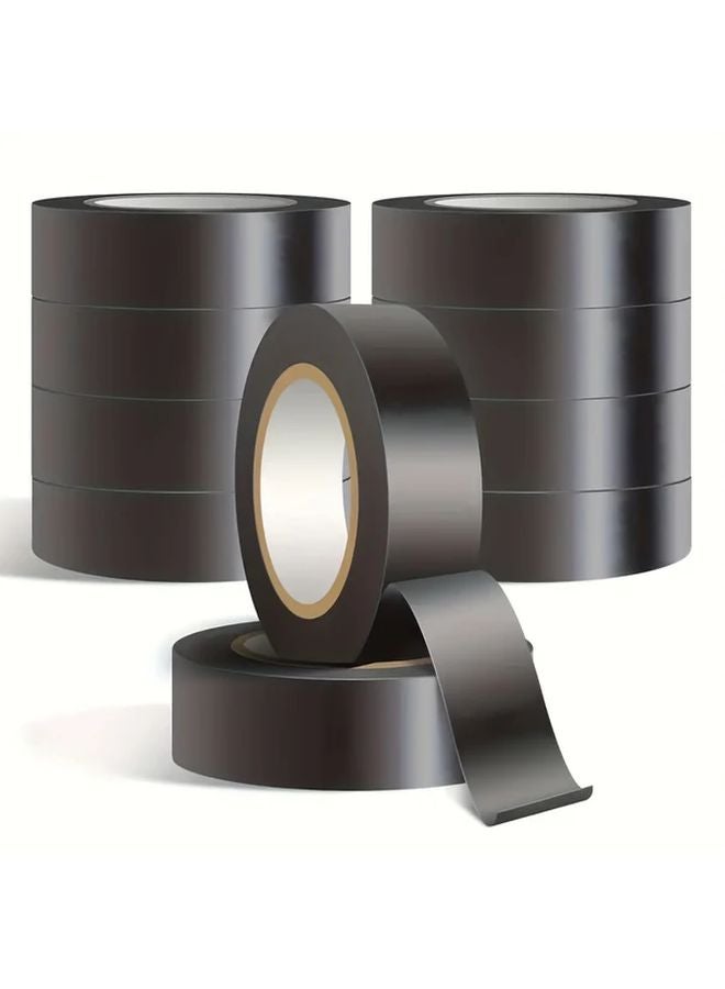 10 Pcs Black Electrical Tape High Temperature Resistance Flame Retardant Waterproof - Image 2