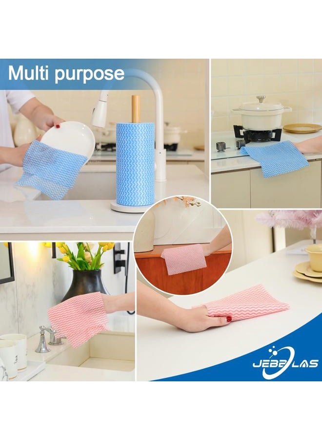 Jebblas Reusable Cleaning Wipe, Household &Kitchen Towels,Disposable Cleaning Cloth, Dish Cloth Dish Towels Dish Rags Reusable Kitchen Paper Towels, Wash Towels, 2 Rolls of 200 Sheets - Image 2