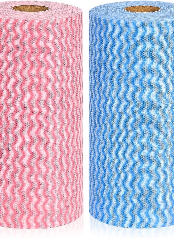 Jebblas Reusable Cleaning Wipe, Household &Kitchen Towels,Disposable Cleaning Cloth, Dish Cloth Dish Towels Dish Rags Reusable Kitchen Paper Towels, Wash Towels, 2 Rolls of 200 Sheets - Image 1