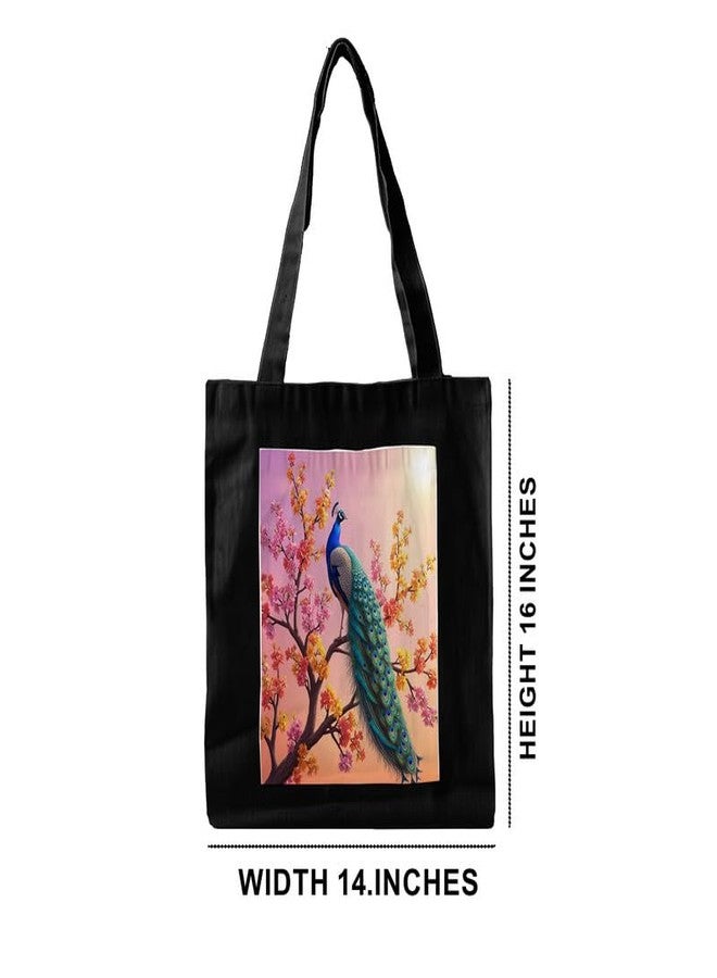 PrintingZone Women's Girls Sling Bag with Extra Front Pocket, College Bag for Girls, 100% Organic Cotton Tote Bag for Shopping, Travel & Beach - Image 5