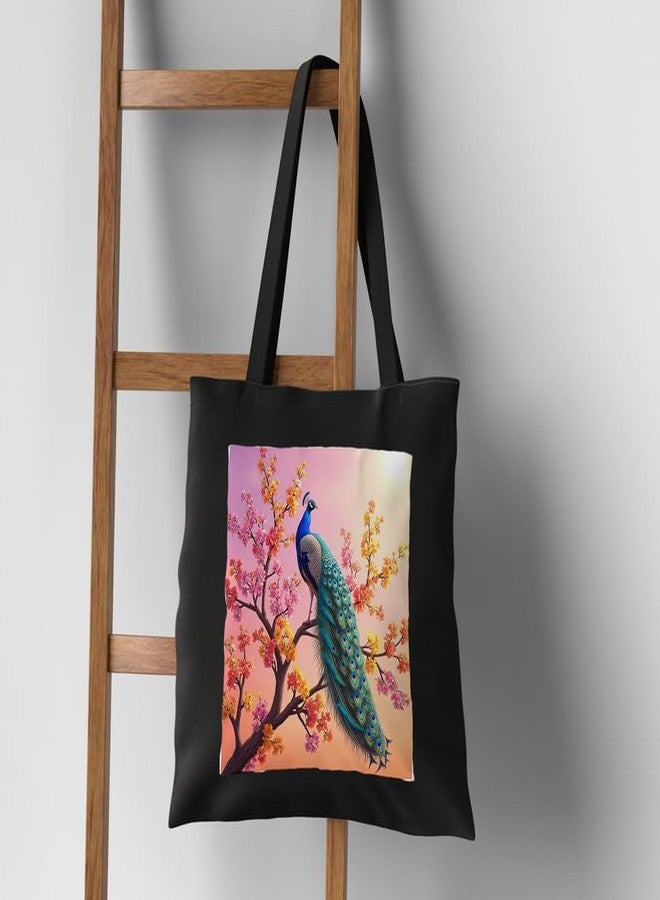 PrintingZone Women's Girls Sling Bag with Extra Front Pocket, College Bag for Girls, 100% Organic Cotton Tote Bag for Shopping, Travel & Beach - Image 4