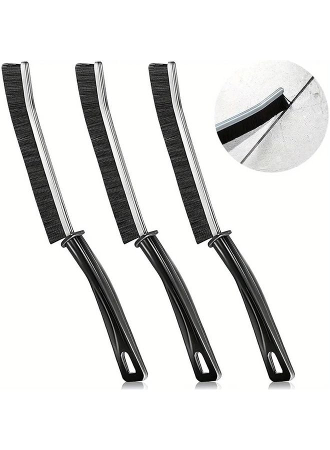 Black Angled Crevice Brush for Tight Spaces Car Vents Window Tracks Dust Removal Tool - Image 1