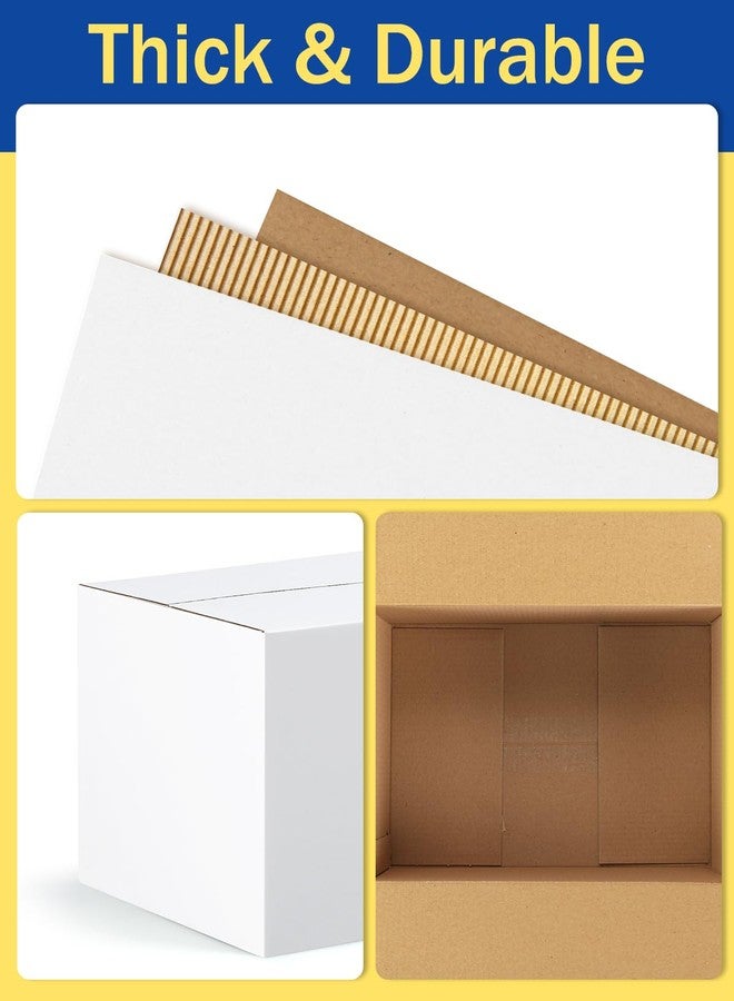 Poever 40-Pack-Small-Shipping-Boxes-10x6x6, Corrugated-Cardboard-Boxes-for-Packaging-Small-Business, White-Boxes-Mailers - Image 3