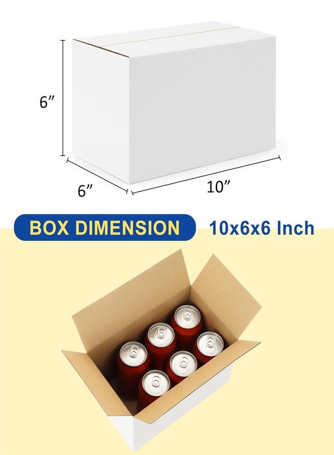 Poever 40-Pack-Small-Shipping-Boxes-10x6x6, Corrugated-Cardboard-Boxes-for-Packaging-Small-Business, White-Boxes-Mailers - Image 2