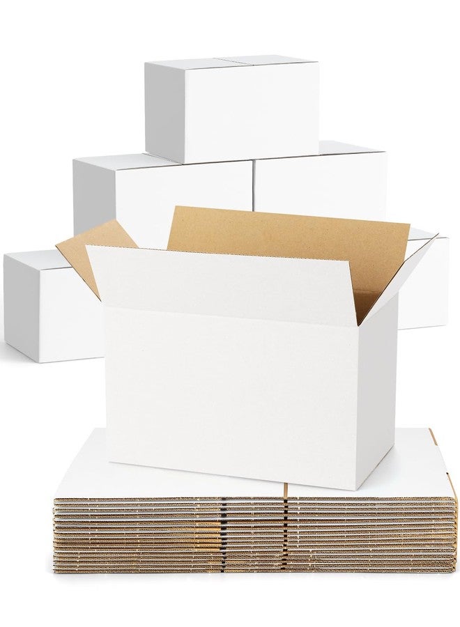 Poever 40-Pack-Small-Shipping-Boxes-10x6x6, Corrugated-Cardboard-Boxes-for-Packaging-Small-Business, White-Boxes-Mailers - Image 1