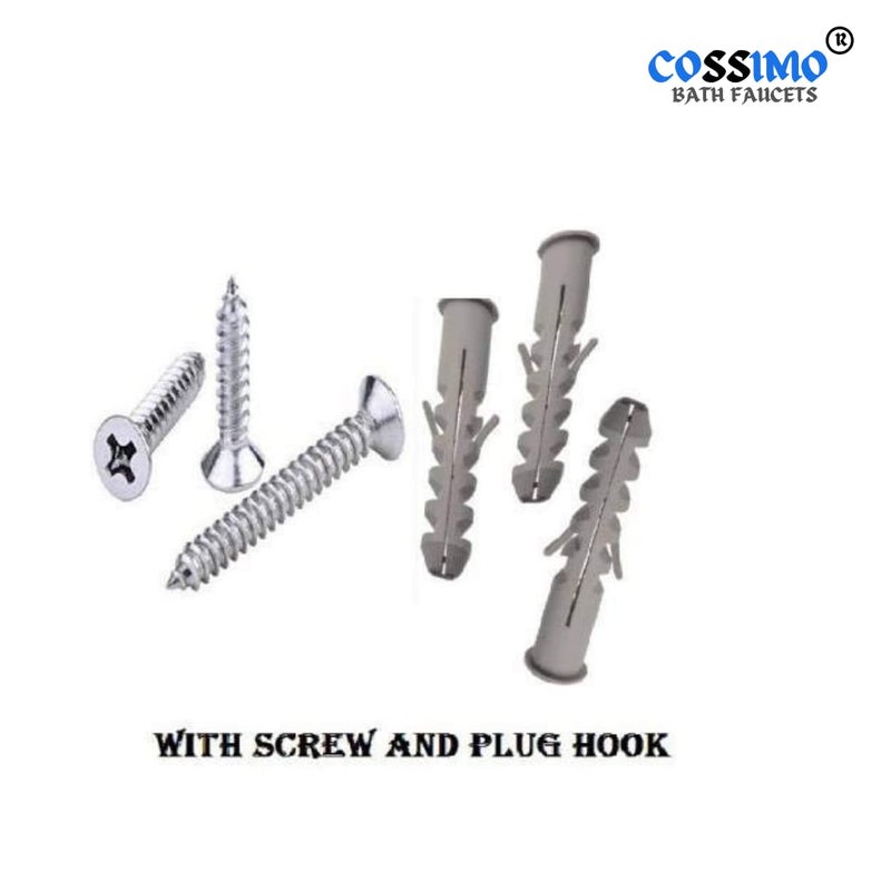 Cossimo High Grade Stainless Steel Kaju 6 Pin Cloth Hanger Wall Mounted Bathroom Cloth Hanger,Cloth Wall Hook,Door Hooks Rail for Hanging Keys,Clothes,Towel (Pack of 2) - Image 4