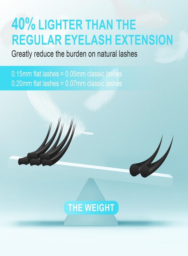 NAGARAKU Double Tips Ellipse Eyelash Extensions Lighter Thinner Split Tips Flat False Lashes 5 Trays in 1 Pack 0.20 D curl 11/12/13/14/15mm Soft Faux Mink Individual False Lash 16 Rows - Image 3