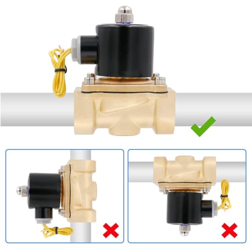 Baomain 1 inch DC 12V Brass Electric Solenoid Valve Water Air NC Valve 2W-250-25 - Image 5