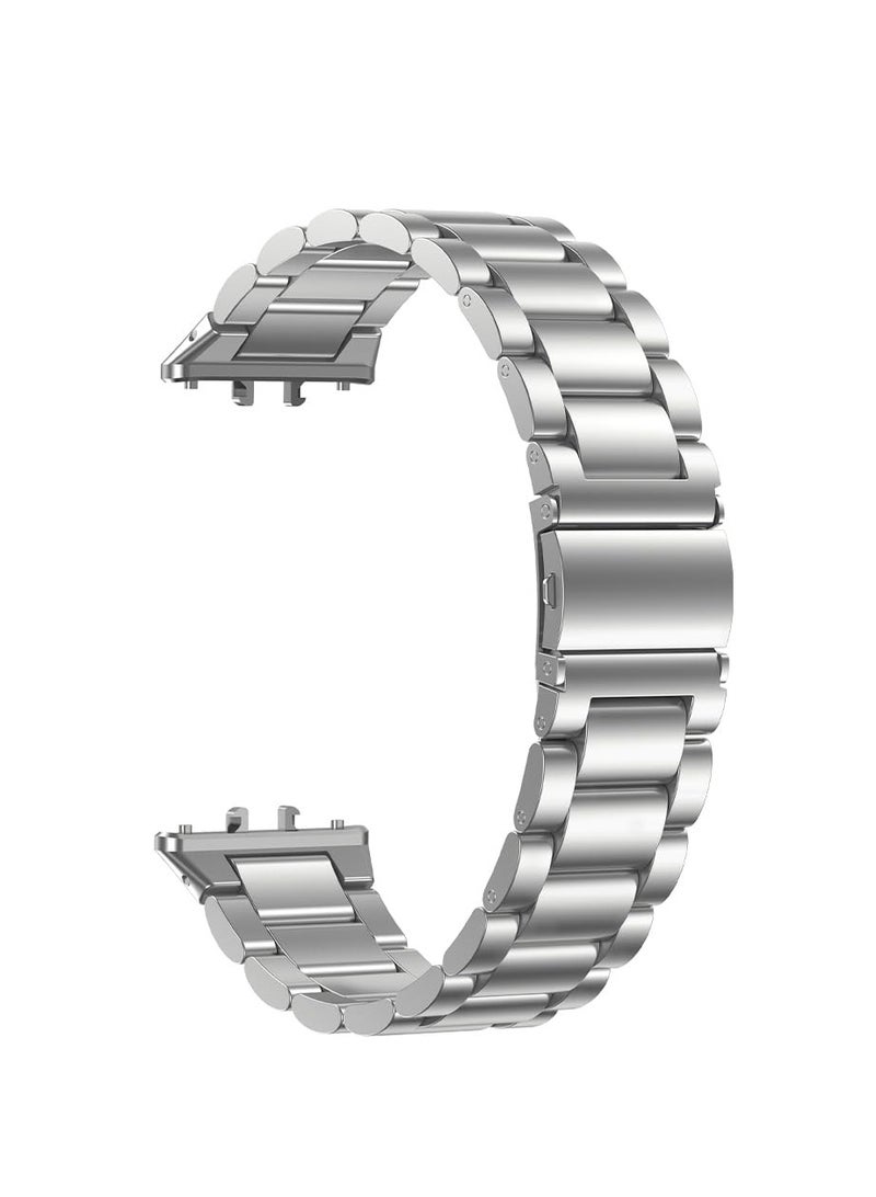 Stainless Steel No Gap Watch Band Compatible with Samsung Galaxy Fit3 Metal Replacement Strap for Samsung Galaxy Fit3 SM-R390 for Women Men (Silver)  - Image 2