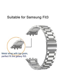 Generic Stainless Steel No Gap Watch Band Compatible with Samsung Galaxy Fit3 Metal Replacement Strap for Samsung Galaxy Fit3 SM-R390 for Women Men (Silver)  - Image 3