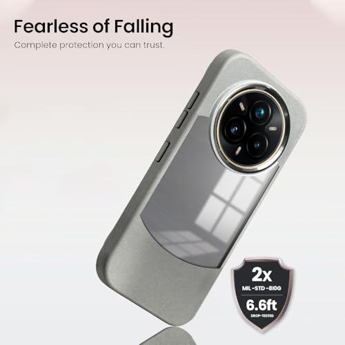 KARWAN®️Fusion Edge Leather Transparent Mobile Back Case | Slim Fit | Anti-Fingerprint| Scratch-Resistant | Premium Grip | Shockproof case | Back Cover for Realme 14 Pro Plus || Grey - Image 2