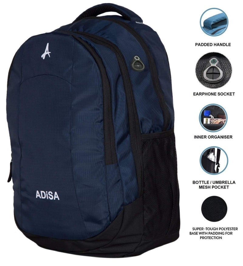 ADISA Light Weight Laptop Backpack 32 Ltrs (BP005-NAV_Navy Blue) - Image 3