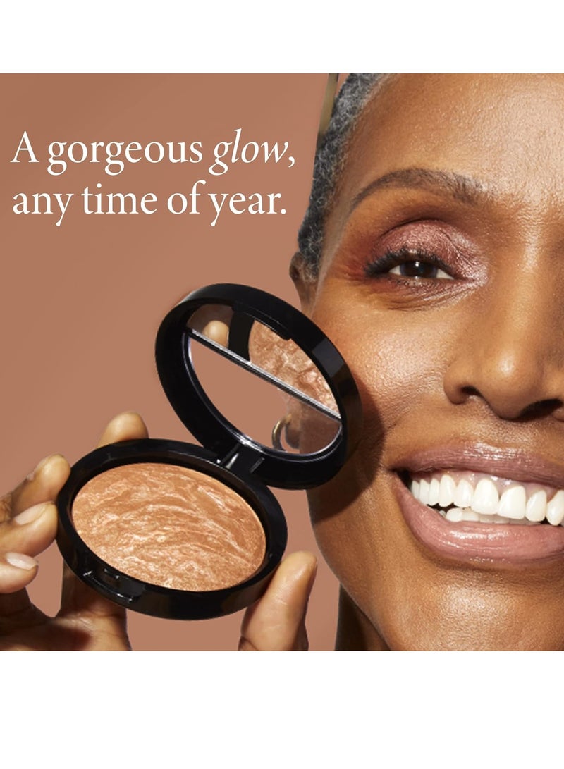 LAURA GELLER NEW YORK Baked Bronze N Brighten Bronzer Powder Medium Natural Bronze Glow - Image 4