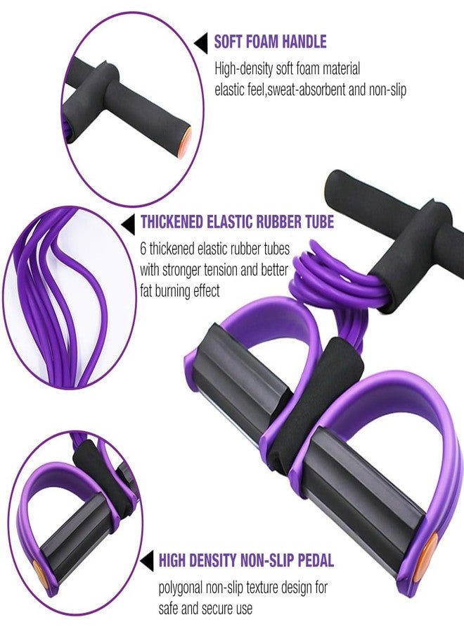 Optifit® Pull Reducer Resistance Bands 2PC, 6-Tube Elastic Pedal Tension Rope for Full-Body Toning, Yoga, Home Gym & Travel, Non-Slip Foam Grips, Durable, Lightweight Fitness Equipment for Men & Women - Image 2