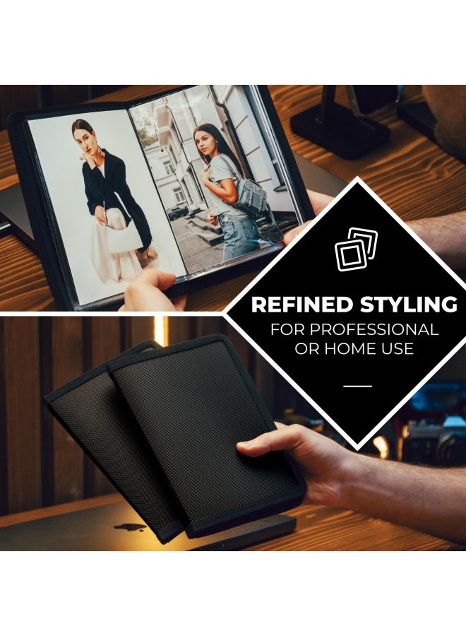 Dunwell 4x6 Photo Album 2Pack Black Mounting Paper Small 4 x 6 Art Portfolio Presentation Binder 24 Clear Sleeves Show 48 Pages Professional Picture Book for Artwork Postcards - Image 2