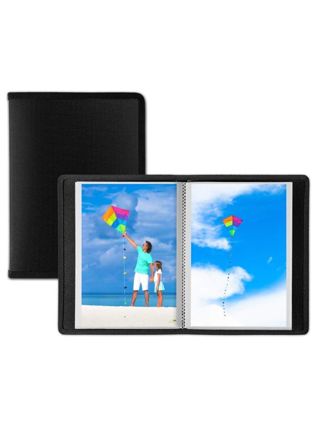 Dunwell 4x6 Photo Album 2Pack Black Mounting Paper Small 4 x 6 Art Portfolio Presentation Binder 24 Clear Sleeves Show 48 Pages Professional Picture Book for Artwork Postcards - Image 5
