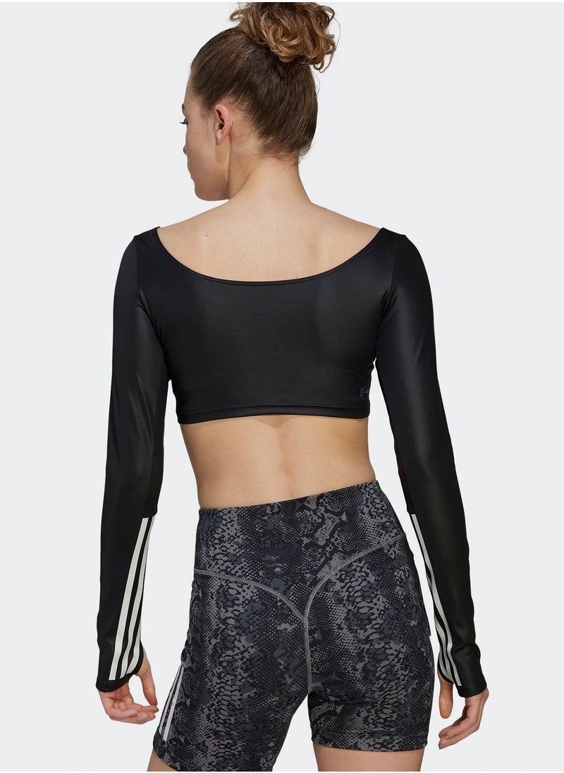 Adidas - Hyglm Crop Logo T-Shirt - Image 1