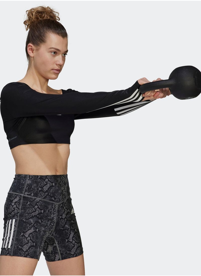 Adidas - Hyglm Crop Logo T-Shirt - Image 1