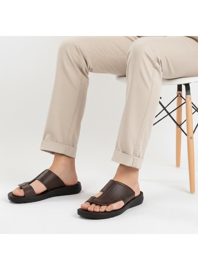 سليبررجالي جلد طبيعى خليى – تصميم عصري مريح بخامة عالية الجودة ونعل طبي مبطن – مثالي للاستخدام اليومي والمشاوير - Image 1