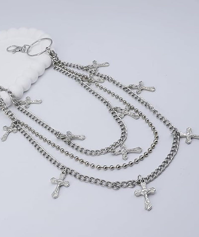 BdelrinQue Gothic Jewellery,Jeans Chain,Pant Chain,Cross Fashion Punk Accessory, Suitable for Jeans and Leather Pants, Urban Street Style Declaration, Unisex - Image 3
