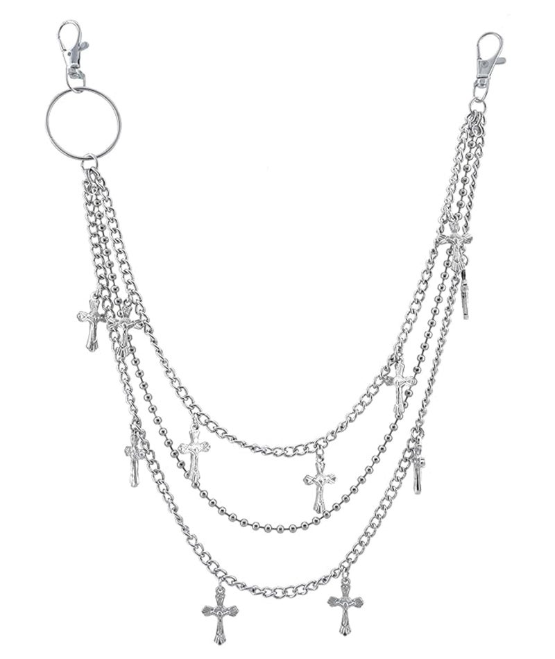 BdelrinQue Gothic Jewellery,Jeans Chain,Pant Chain,Cross Fashion Punk Accessory, Suitable for Jeans and Leather Pants, Urban Street Style Declaration, Unisex - Image 1