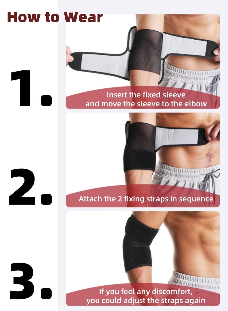 Mmmon Adjustable Elbow Brace for Men & Women - Instant Pain Relief for Tennis Elbow, Golfer’s Elbow, Tendonitis & Arthritis - Advanced Support for Weightlifting, Gym, Sports Injury Recovery & Daily Use  - Image 2