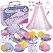 PRE-WORLD Tea Party Set for Little GirlsPREWORLD Princess Tea Time Toy with Food Sweet Treats PlaysetsDress Up Accessories Cloak Necklace Bracelet Jewelry Set Kids Kitchen Pretend Play for Girls Age 36 - Image 4
