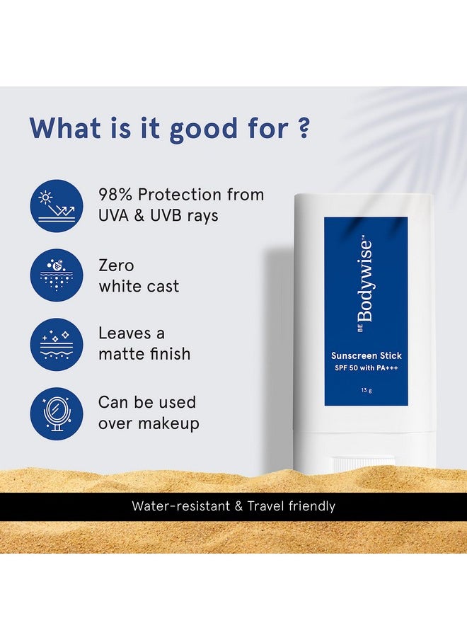 كن بودي كريم الوقاية من الشمس Be Bodywise SPF 50 مع PA+++ (13 جرامًا) للوجه والجسم | مع فيتامين E وسنتيلا | حماية واسعة النطاق، بلمسة نهائية غير لامعة، ومقاوم للماء ومناسب للمكياج | مناسب لجميع أنواع البشرة | للوجه والجسم  - Image 3